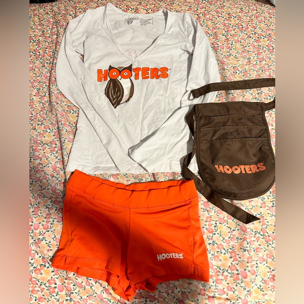 hooters shorts and brown pouch (shirt not included, already sold)